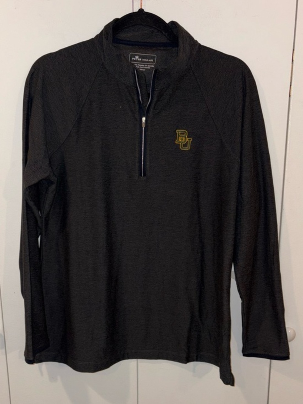 Peter Millar Baylor Women’s Raglan Sleeve Boston University Quarter Zip BU - Picture 1 of 6